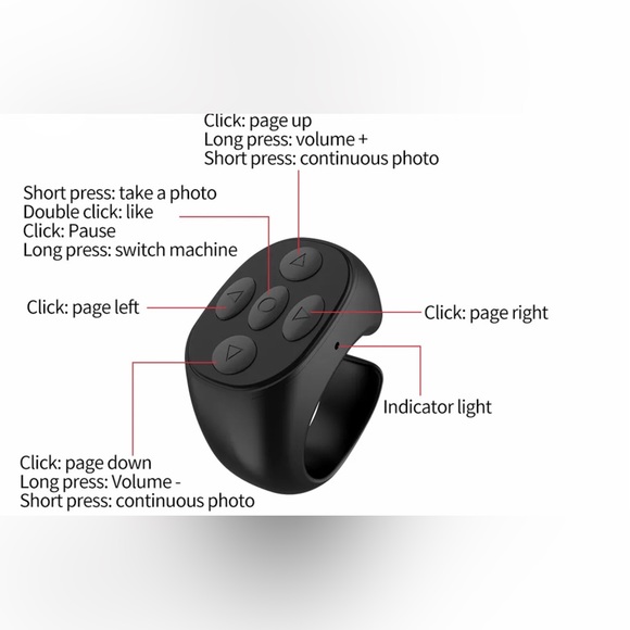TikTok Control Ring Kindle APP Page Turner Scrolling Ring Bluetooth Self turning - Picture 4 of 7